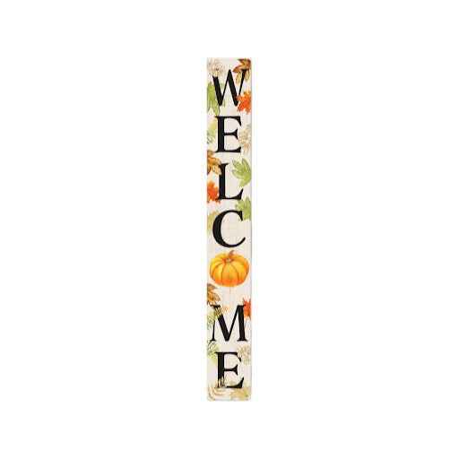 72" White Orange And Green Solid Wood Porch Sign