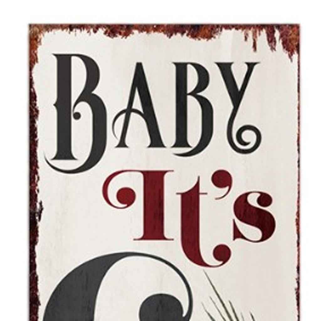 72" White Green And Red Christmas Snowman Solid Wood Porch Sign