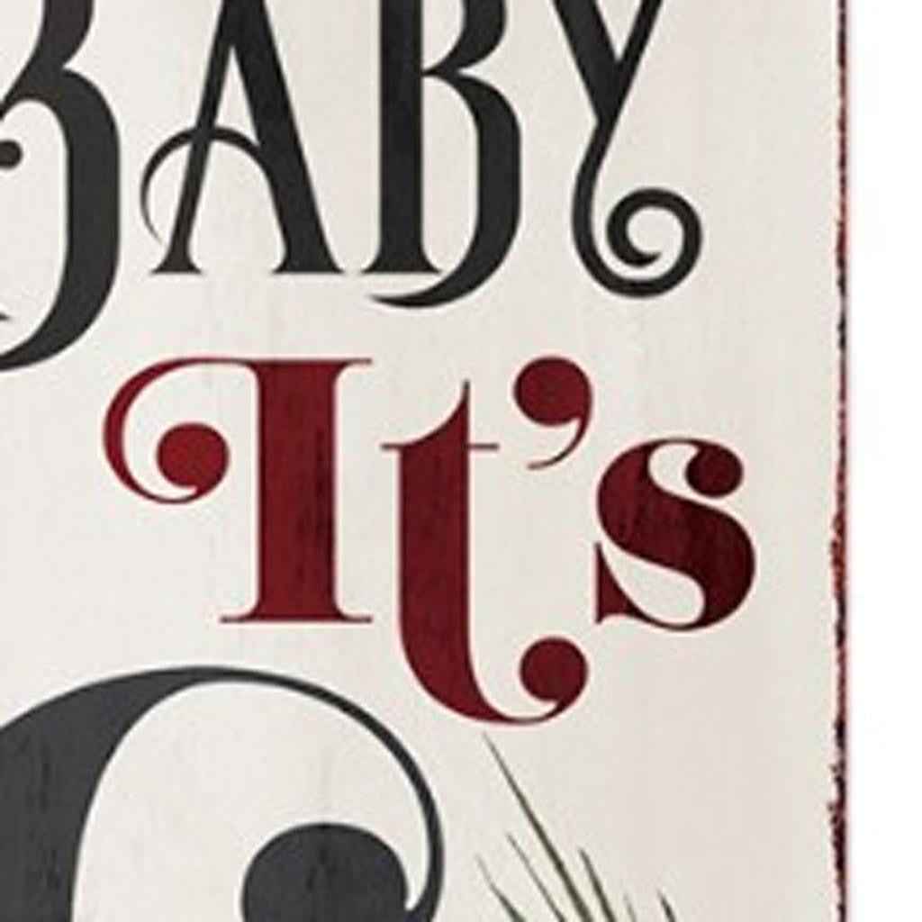 72" White Green And Red Christmas Snowman Solid Wood Porch Sign