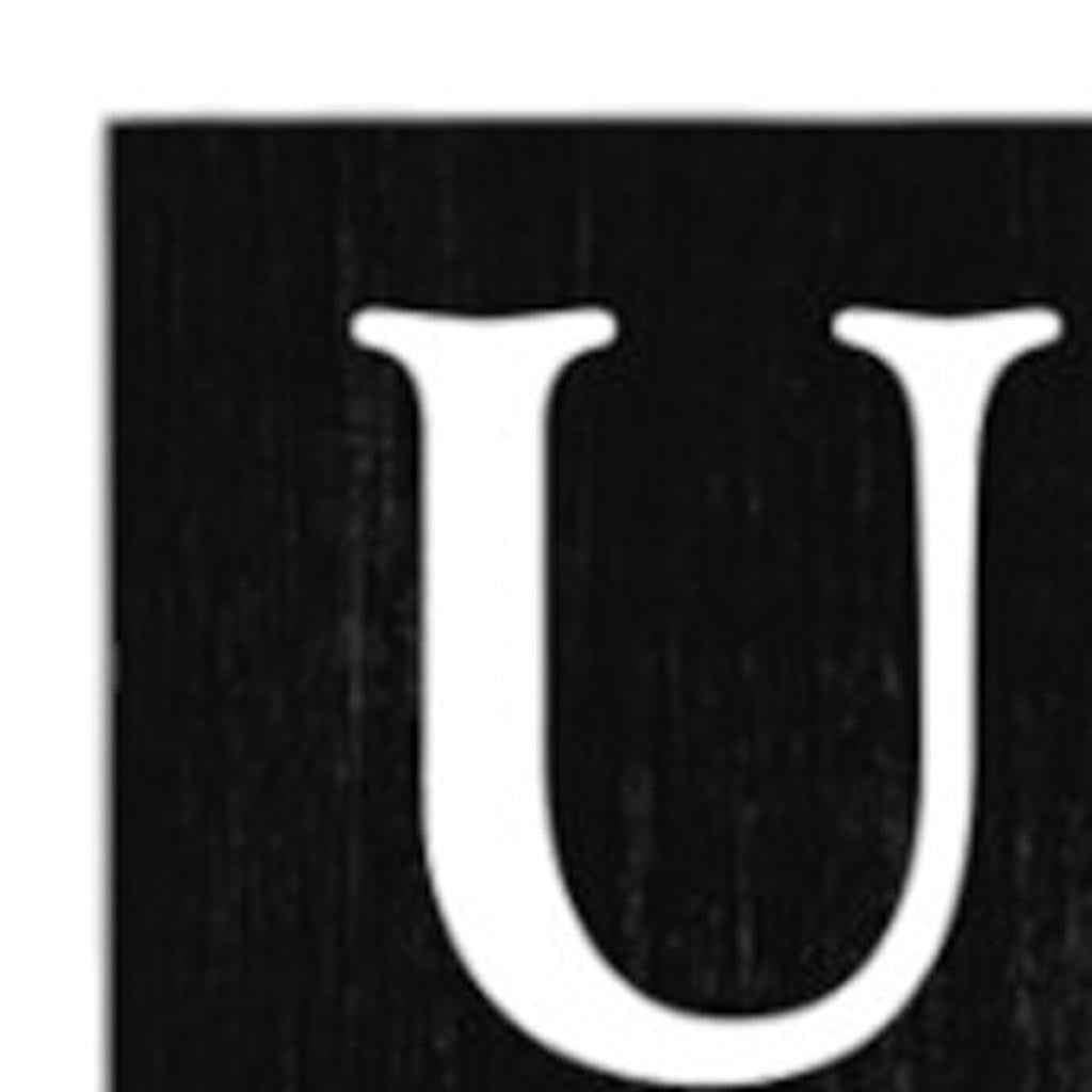 36" Black And White Solid Wood Porch Sign