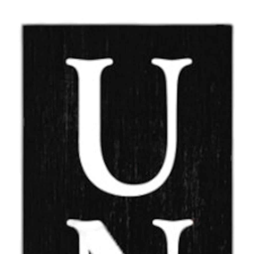 36" Black And White Solid Wood Porch Sign