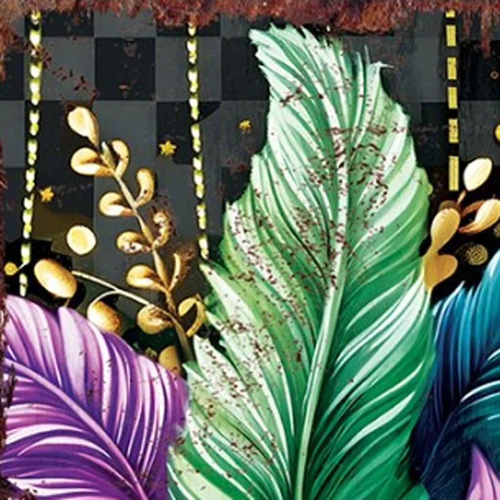 36" Black Gold Purple And Green Mardi Gras Fireworks Solid Wood Porch Sign