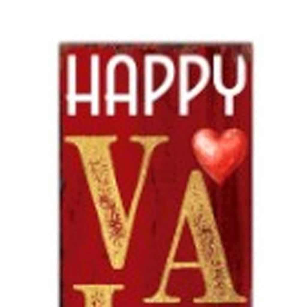 72" Red Gold And Pink Valentine's Day Solid Wood Porch Sign