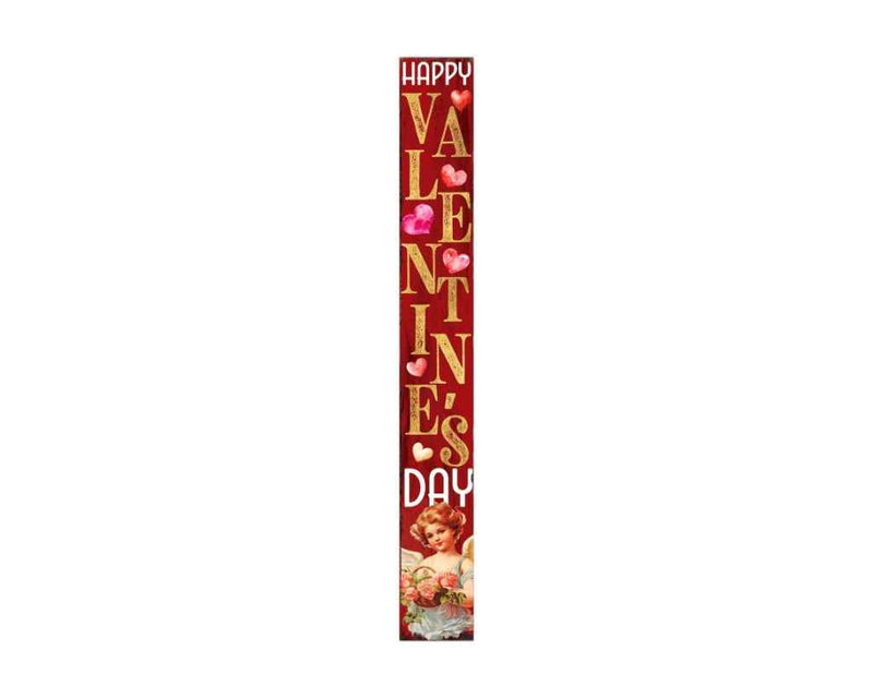 72" Red Gold And Pink Valentine's Day Solid Wood Porch Sign