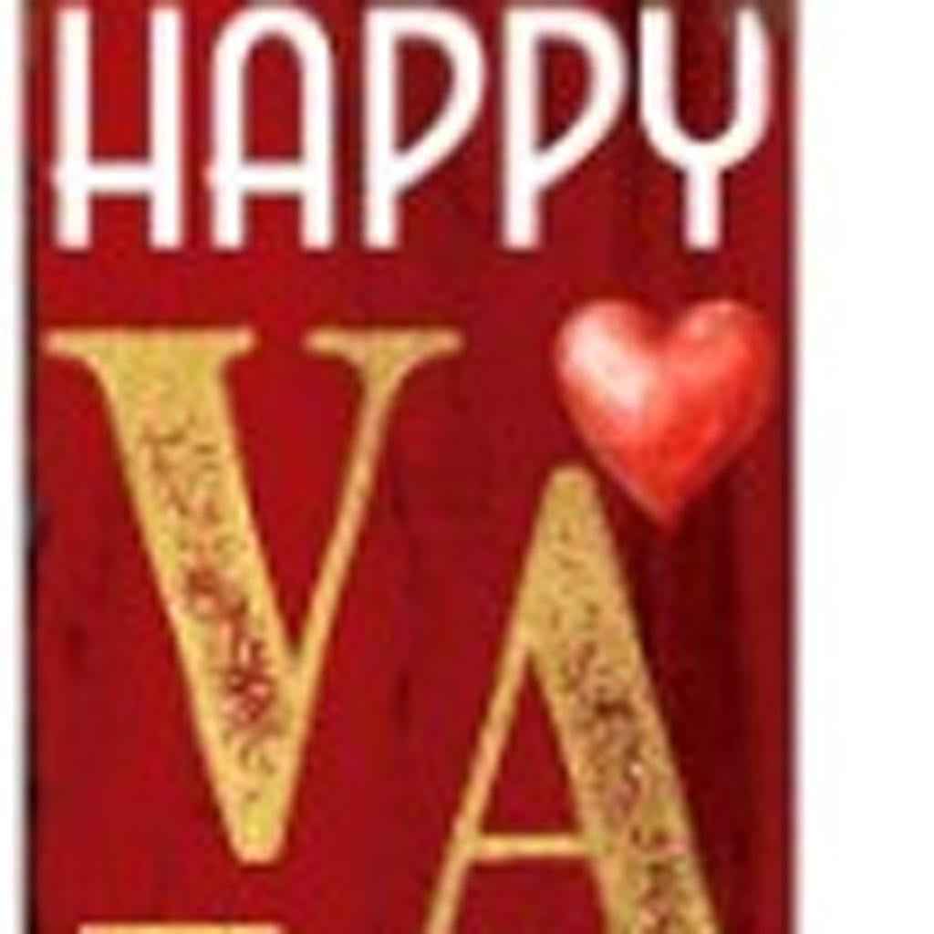 72" Red Gold And Pink Valentine's Day Solid Wood Porch Sign