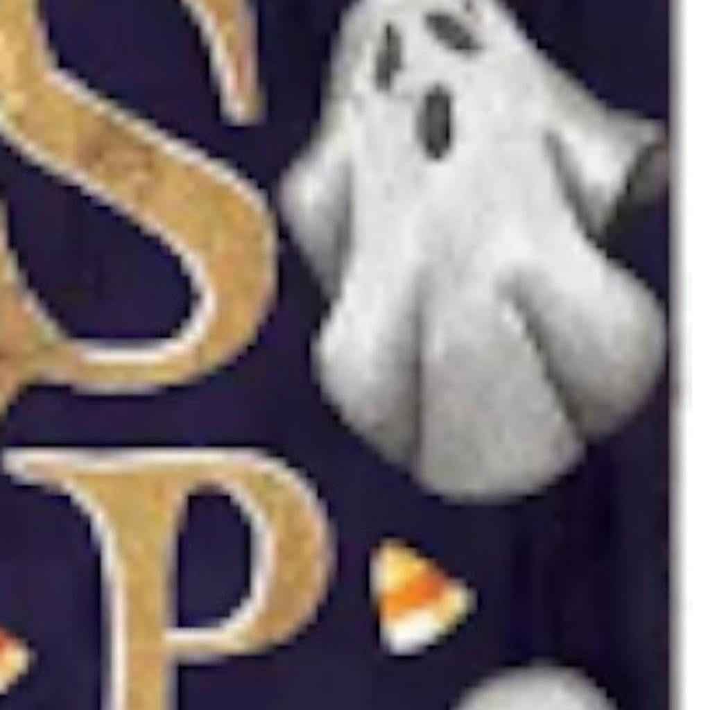 48" Black Gold And Purple Halloween Ghost Solid Wood Porch Sign