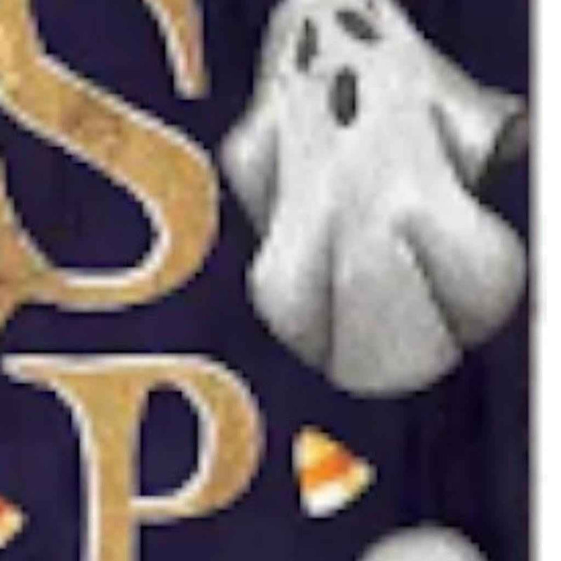 48" Black Gold And Purple Halloween Ghost Solid Wood Porch Sign