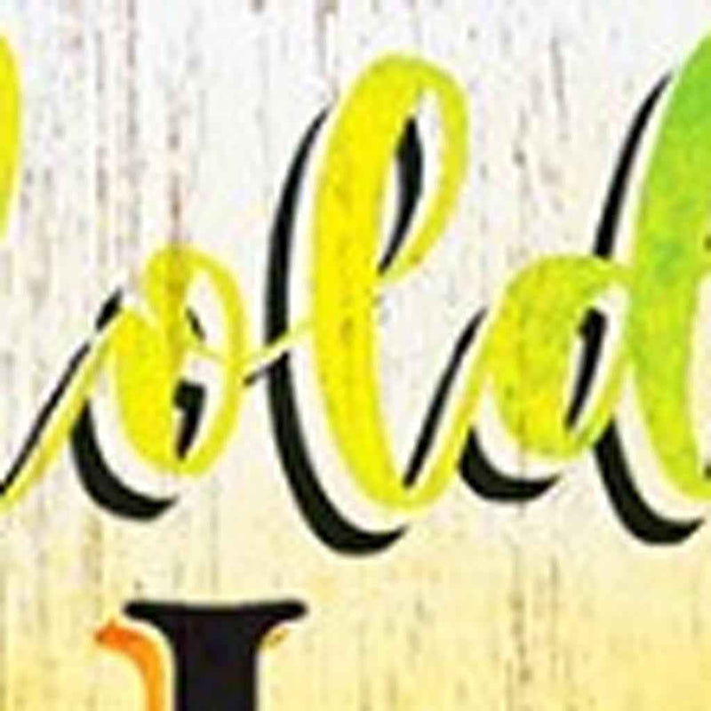 72" Yellow Solid Wood Porch Sign