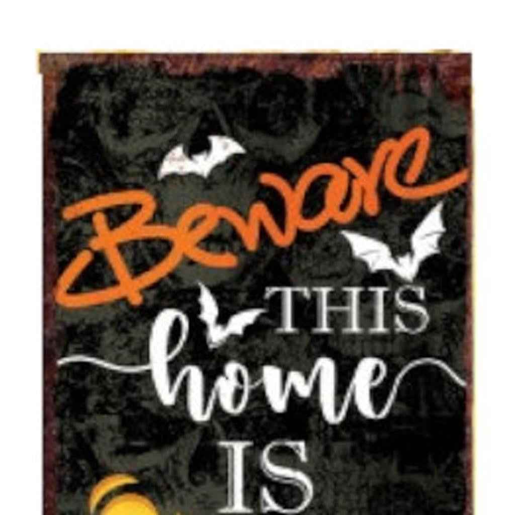 36" Black And Orange Halloween Jack-O-Lantern Solid Wood Porch Sign