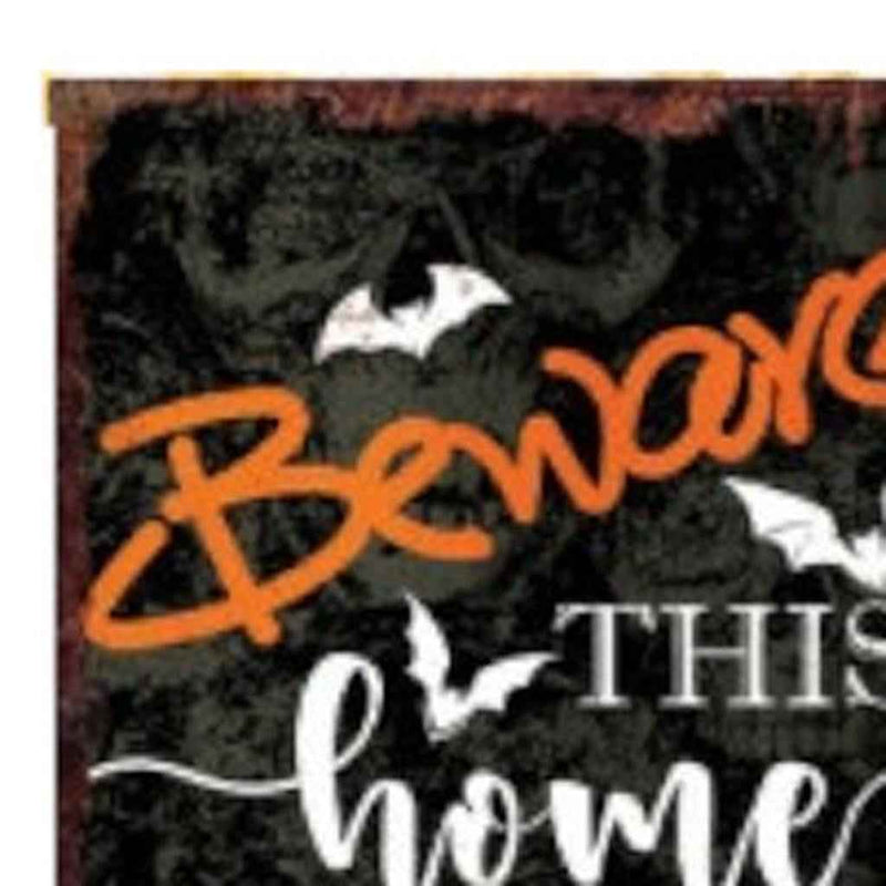 36" Black And Orange Halloween Jack-O-Lantern Solid Wood Porch Sign