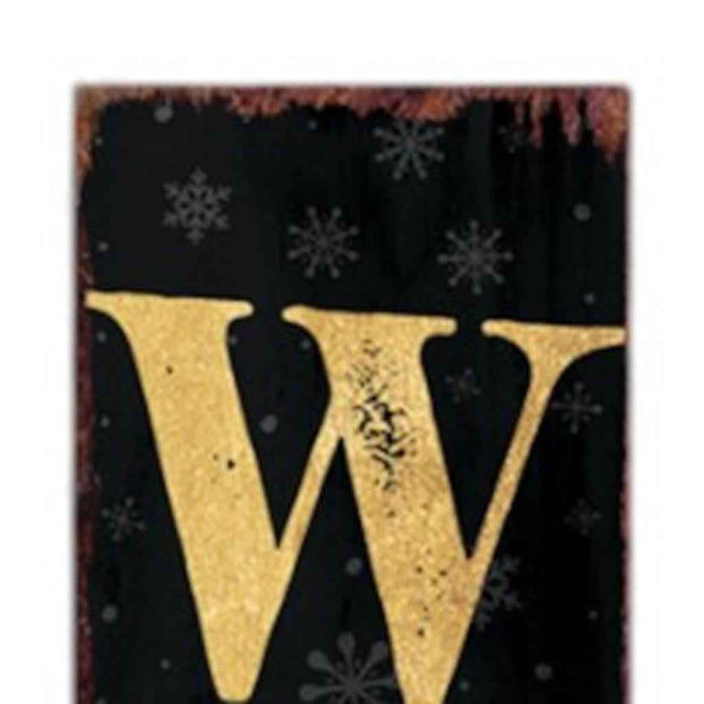 72" Black Gold Red And Green Christmas Wreath Solid Wood Porch Sign