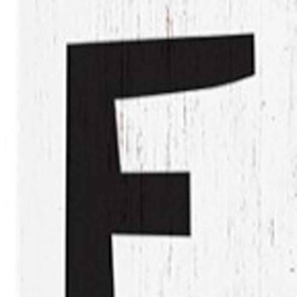 72" White And Black Solid Wood Porch Sign