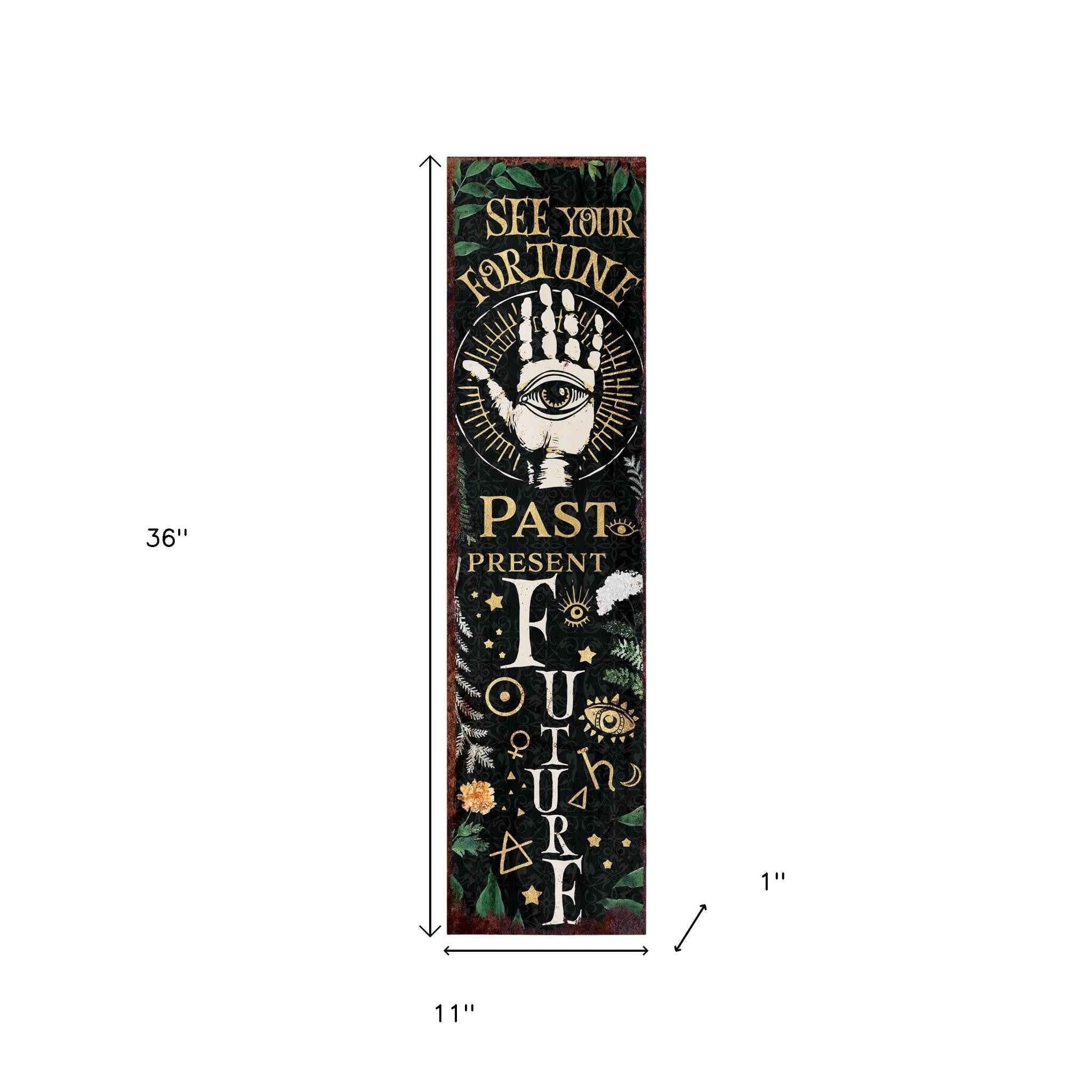 36" Black And White Solid Wood Porch Sign