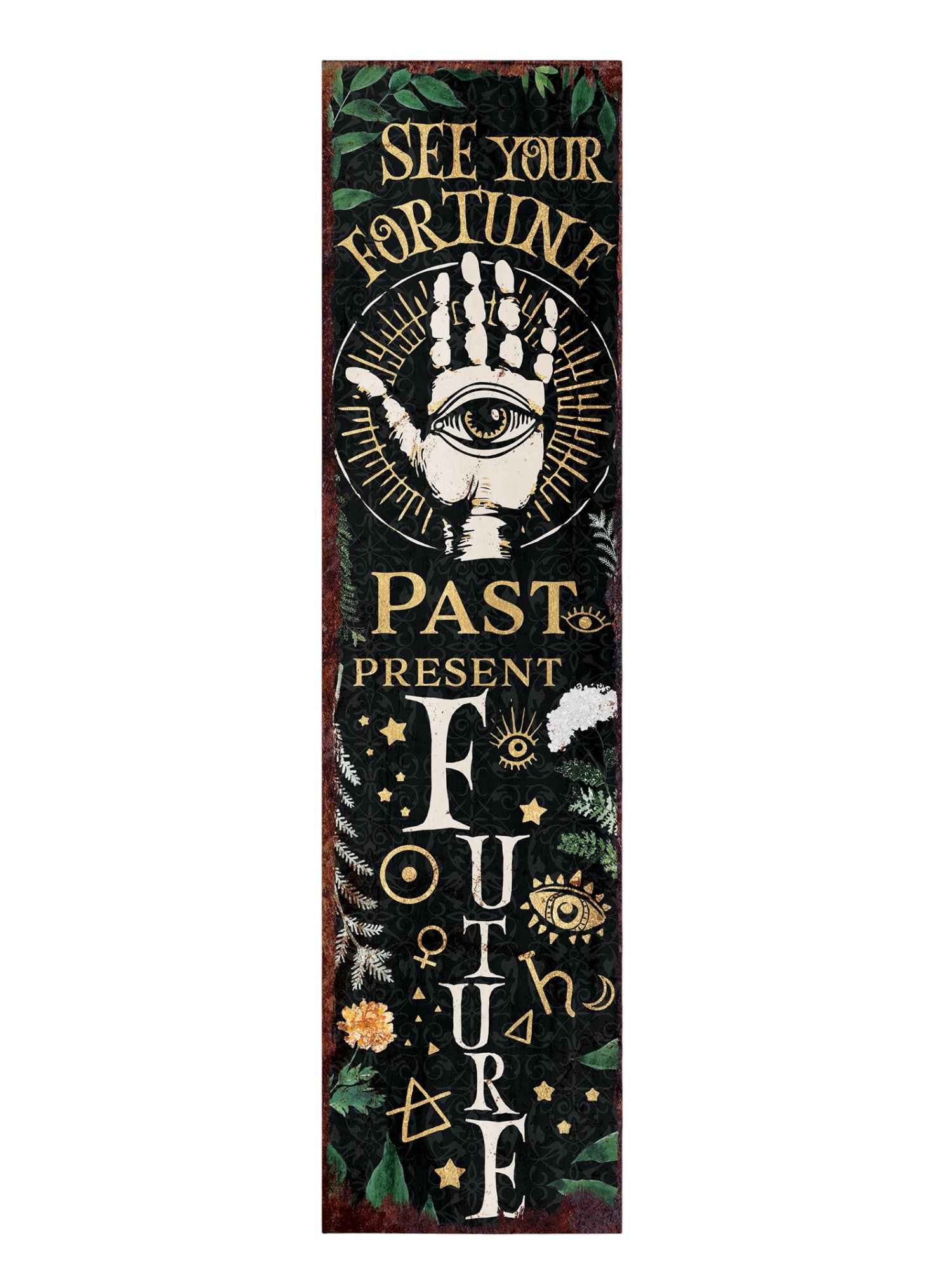 36" Black And White Solid Wood Porch Sign