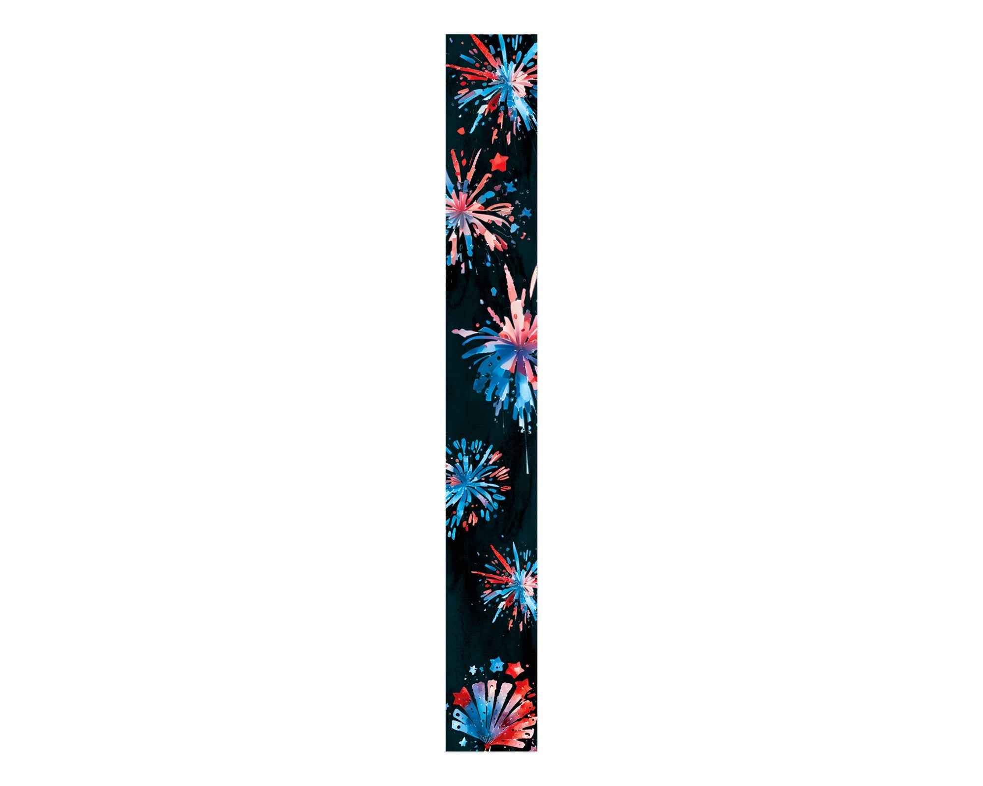 72" Black Red And Blue July Fourth Fireworks Solid Wood Porch Sign
