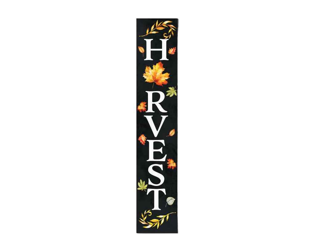 48" Black White And Orange Solid Wood Porch Sign