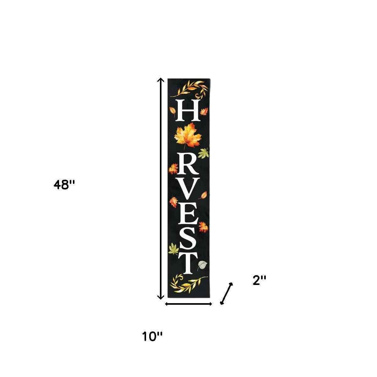 48" Black White And Orange Solid Wood Porch Sign