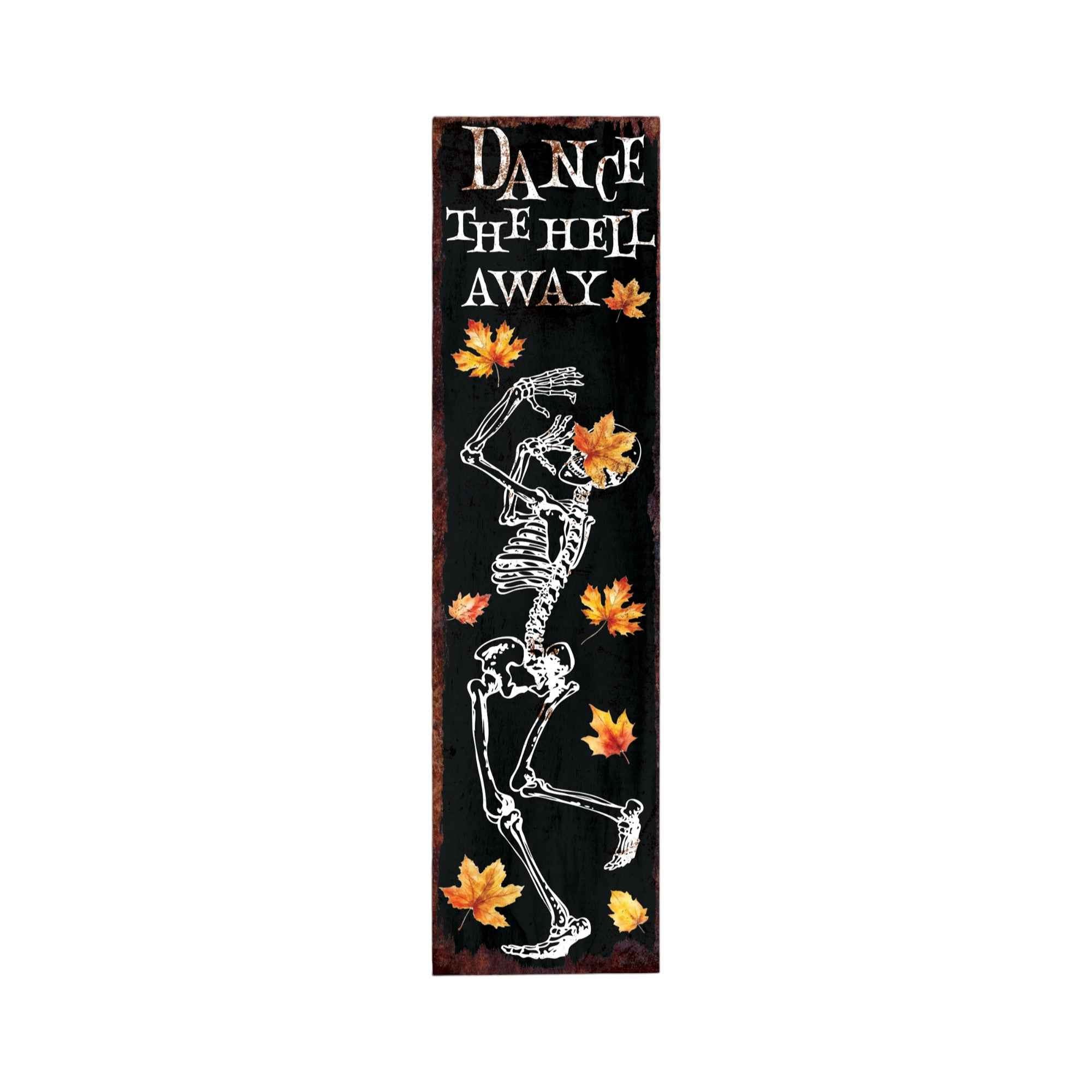 36" Black White And Orange Halloween Ghost Solid Wood Porch Sign