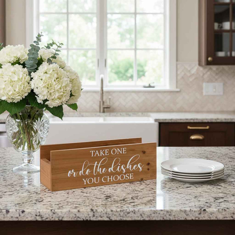 6" Brown Wood Desk Organizer