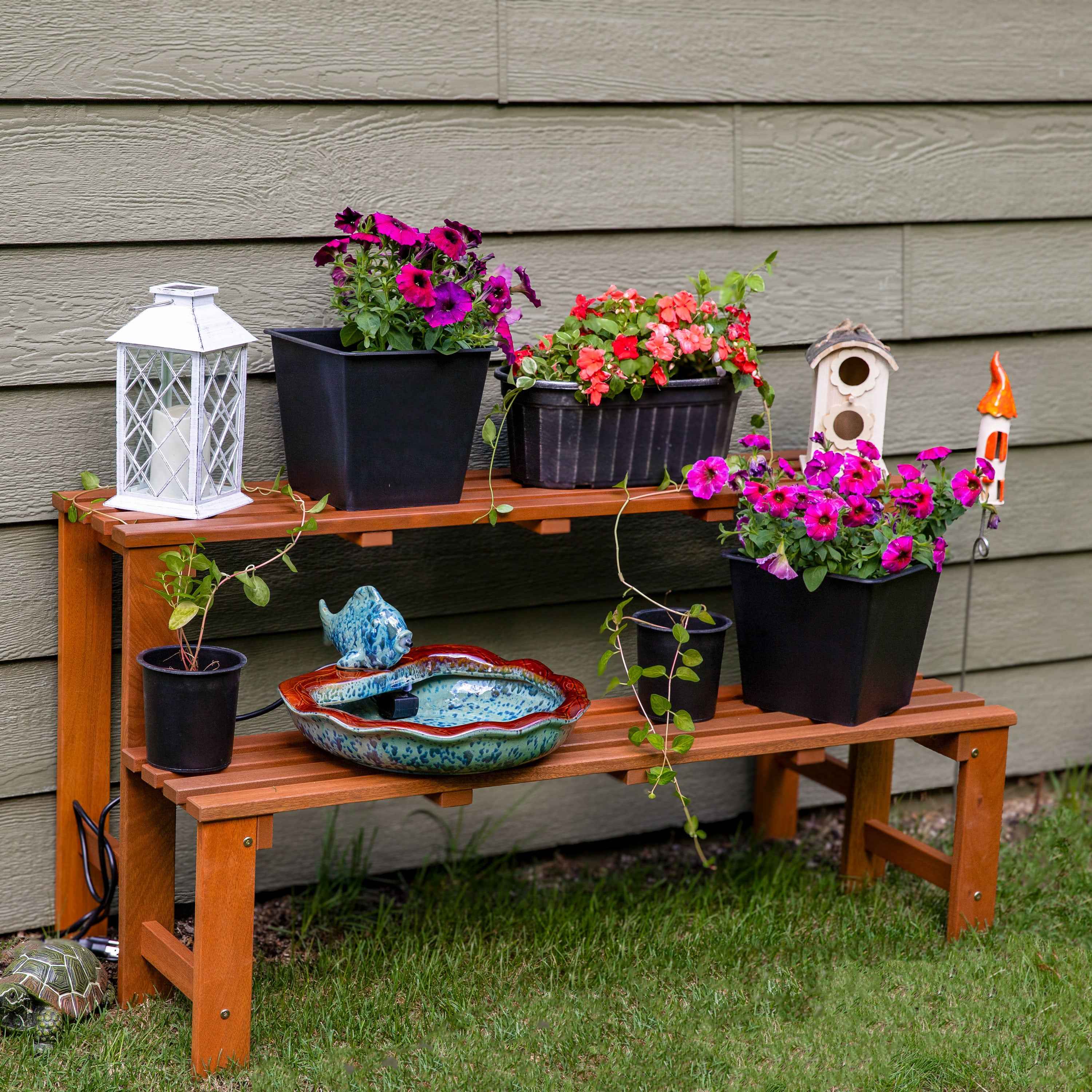 24" Brown Solid Wood Garden Art