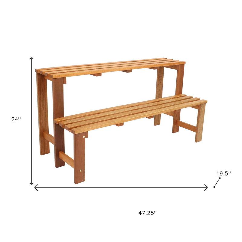 24" Brown Solid Wood Garden Art