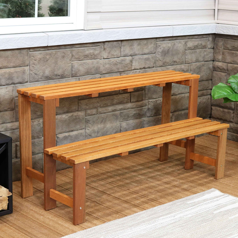 24" Brown Solid Wood Garden Art