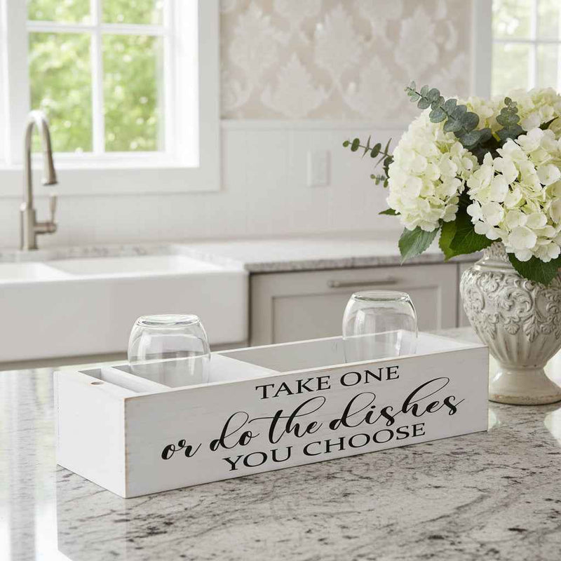 6" White Wood Desk Organizer