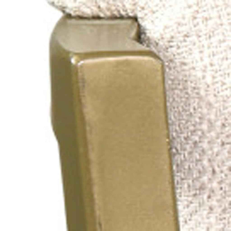 30" Beige And Antiqued Brass Steel Low Back Bar Height Bar Chair