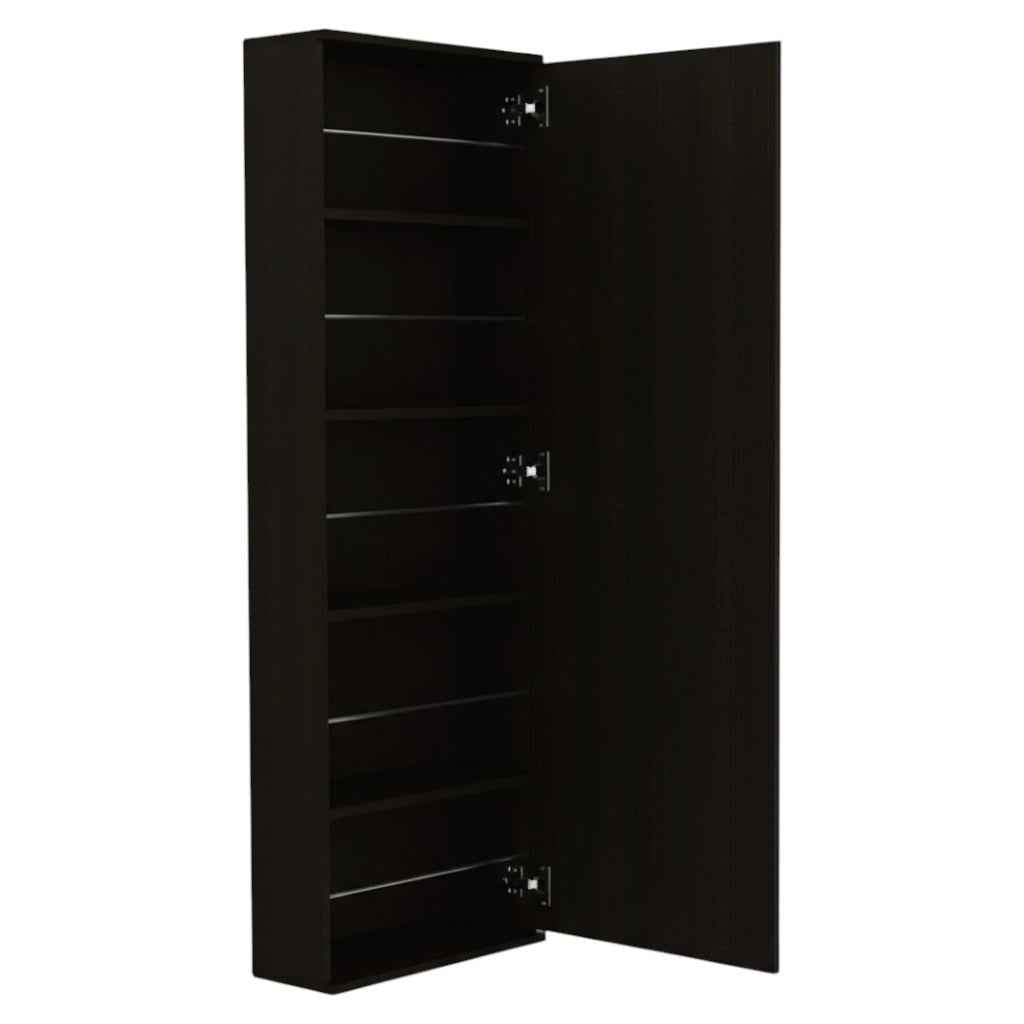 Dark Brown Ten Pair Wall Mounted WoodShoe Rack