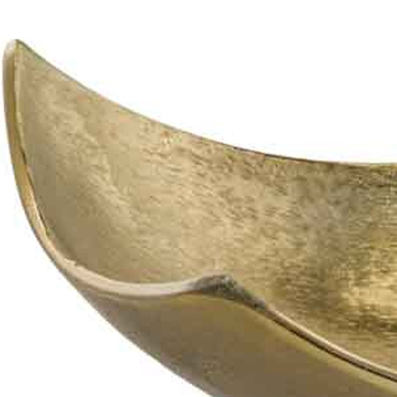 13" Gold Aluminum Modern Scoop Centerpiece Bowl - Kitchen & Dining