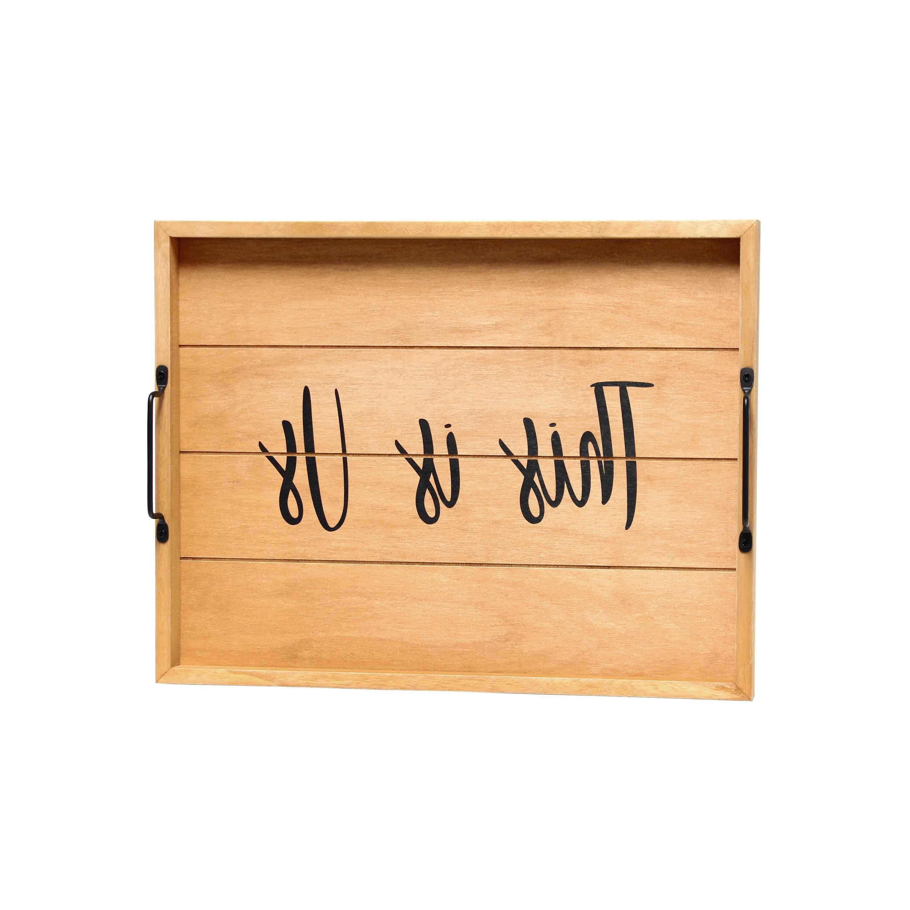 12" Natural Serving Tray With Handles