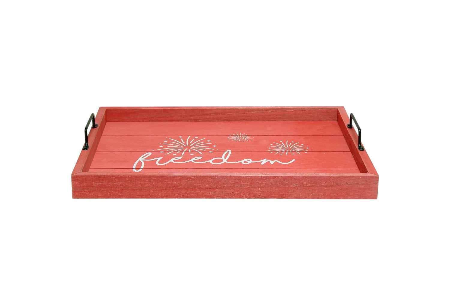 12" Red Serving Tray With Handles