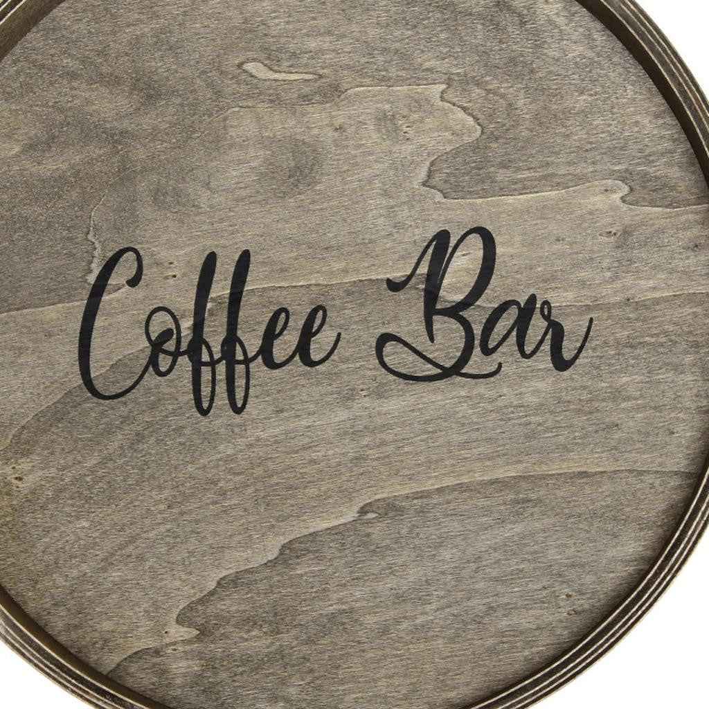 14" Gray Oval Serving Tray With Handles