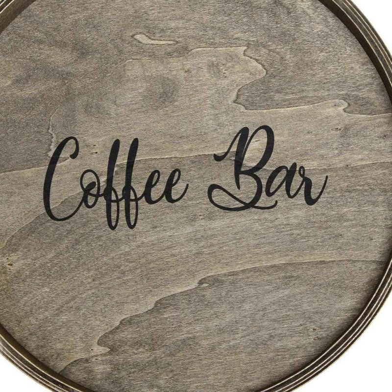 14" Gray Oval Serving Tray With Handles