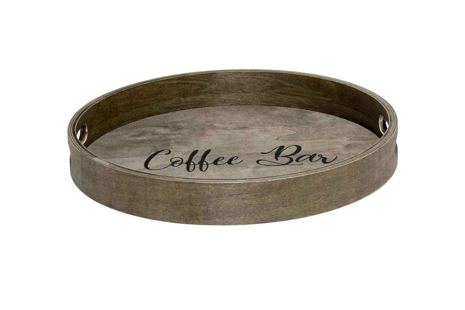 14" Gray Oval Serving Tray With Handles