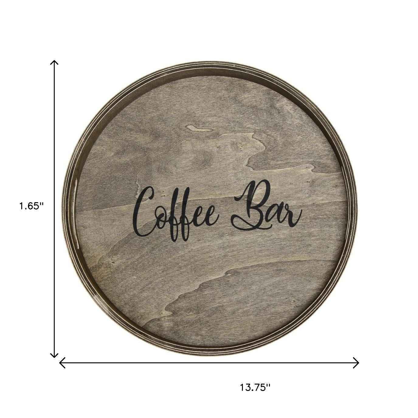 14" Gray Oval Serving Tray With Handles