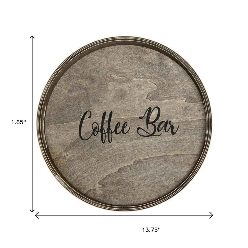 14" Gray Oval Serving Tray With Handles