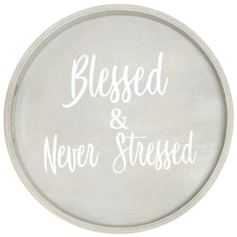 14" Gray Oval Serving Tray With Handles