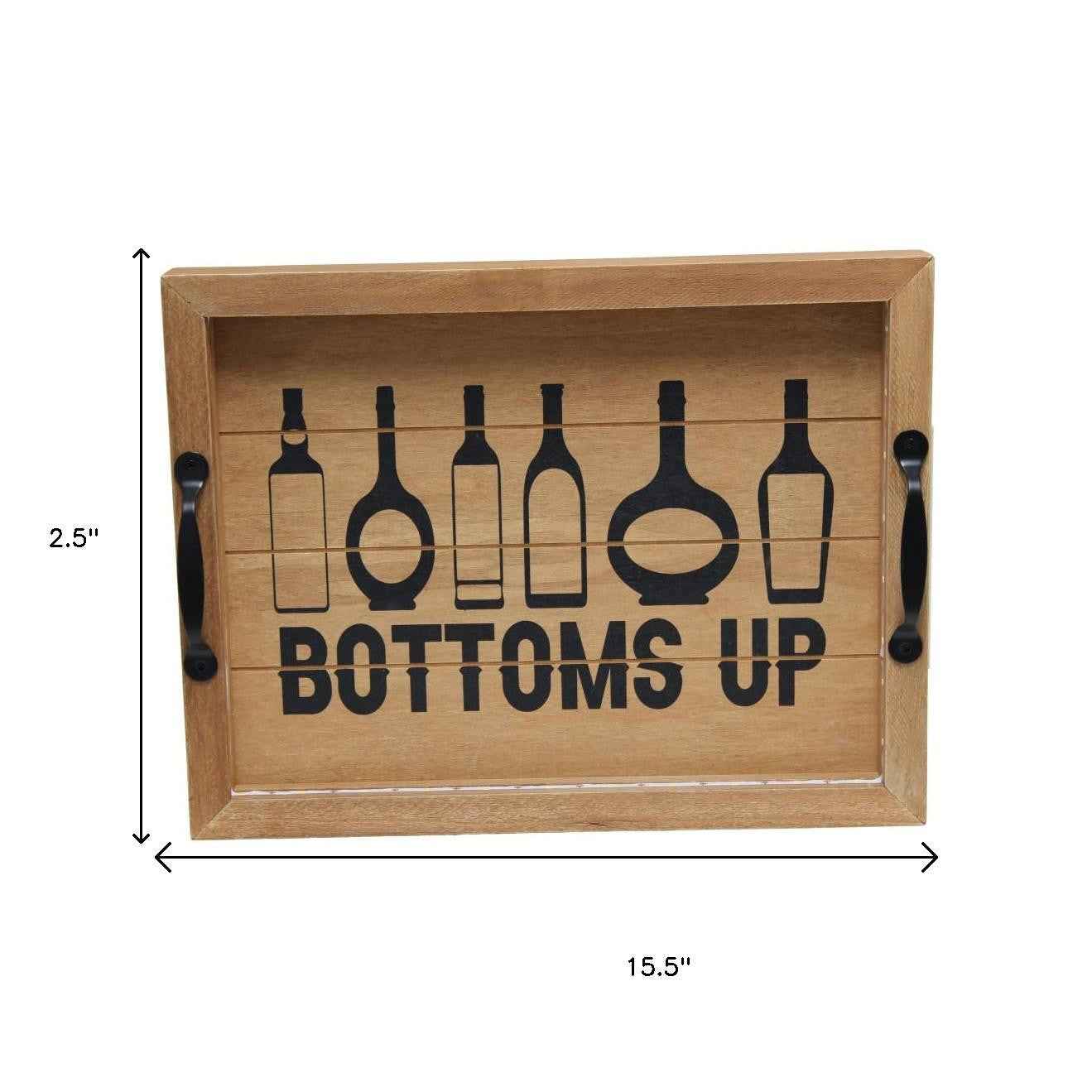 12" Natural Serving Tray With Handles