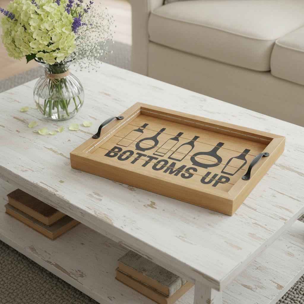 12" Natural Serving Tray With Handles