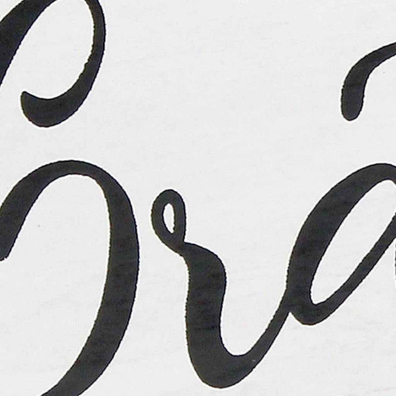 14" Black And White Grateful Round Serving Tray With Handles