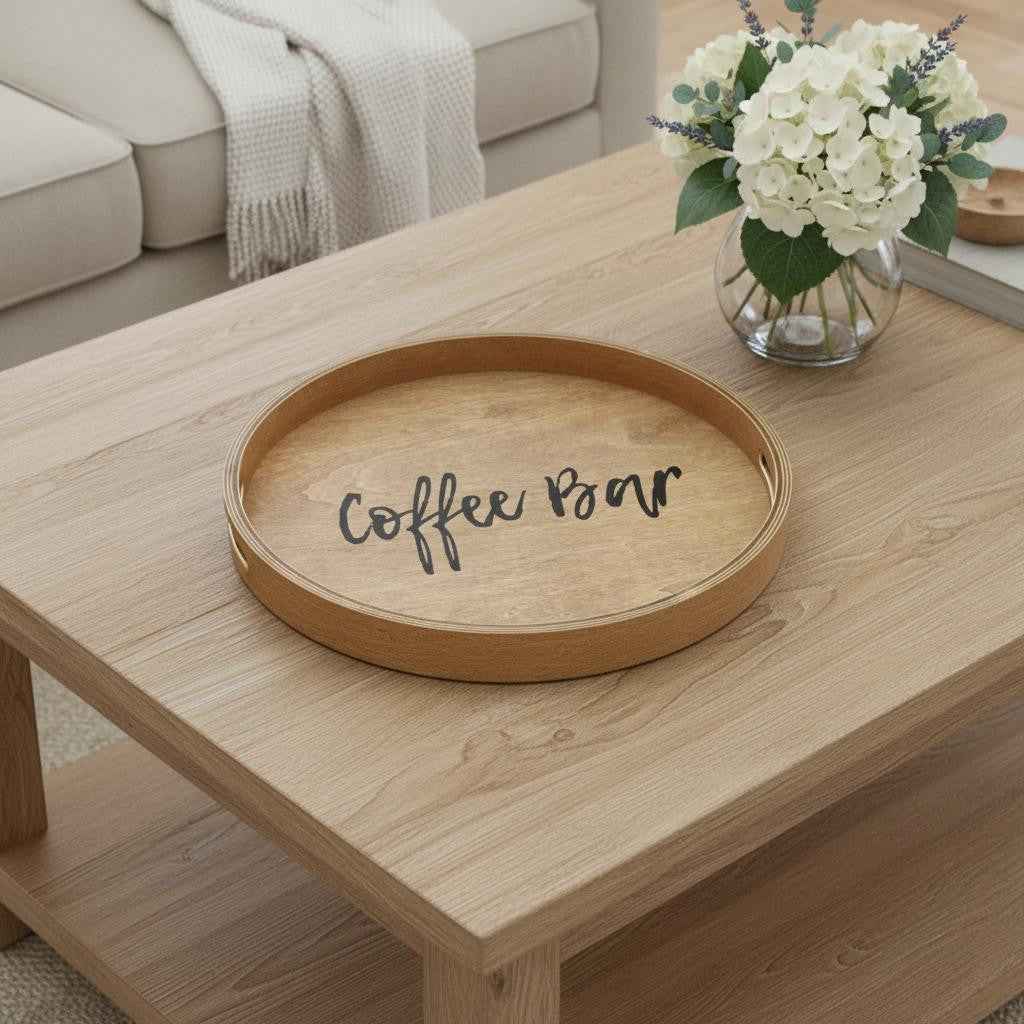 14" Natural Oval Serving Tray With Handles