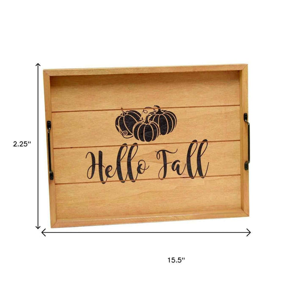 12" Natural Serving Tray With Handles