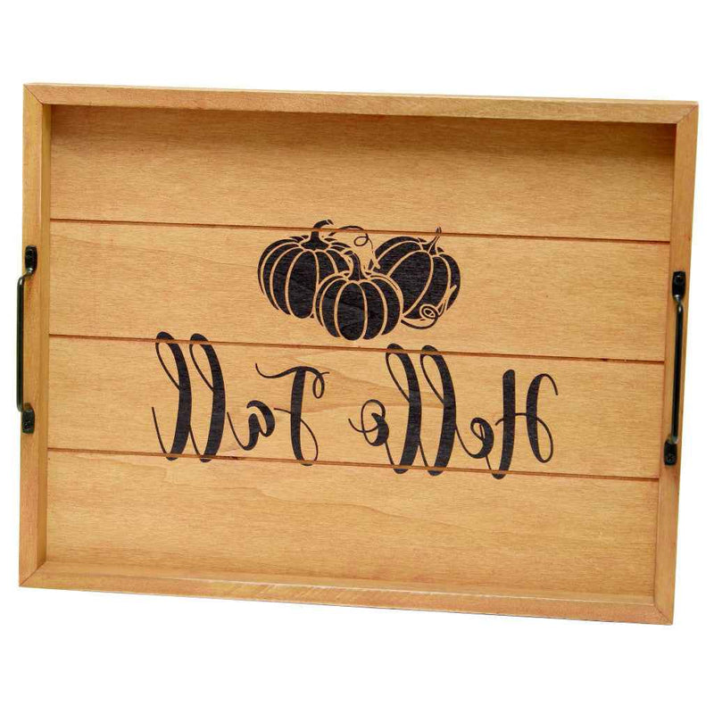 12" Natural Serving Tray With Handles