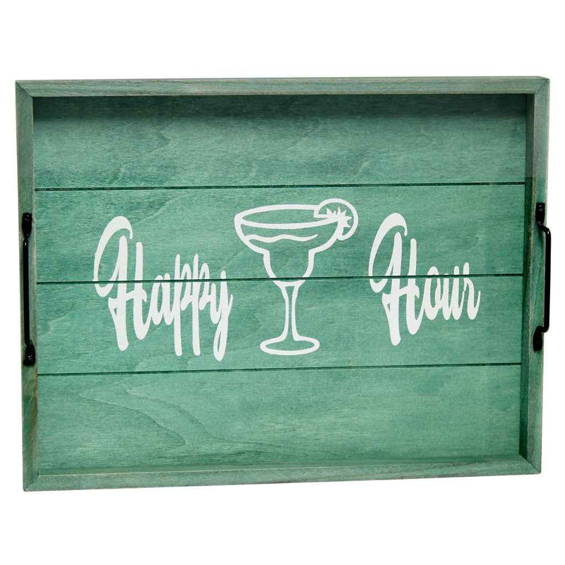 12" Aqua Serving Tray With Handles