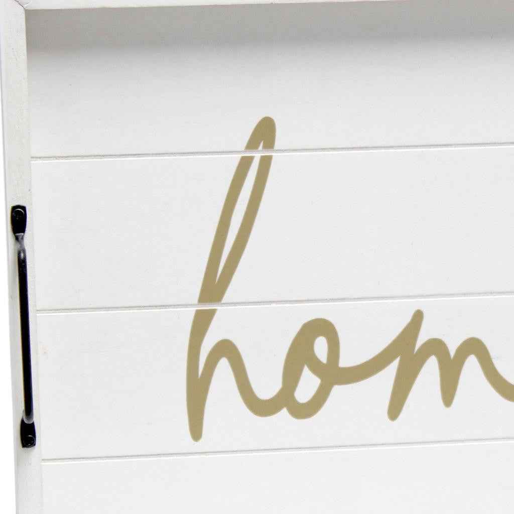 12" White Serving Tray With Handles