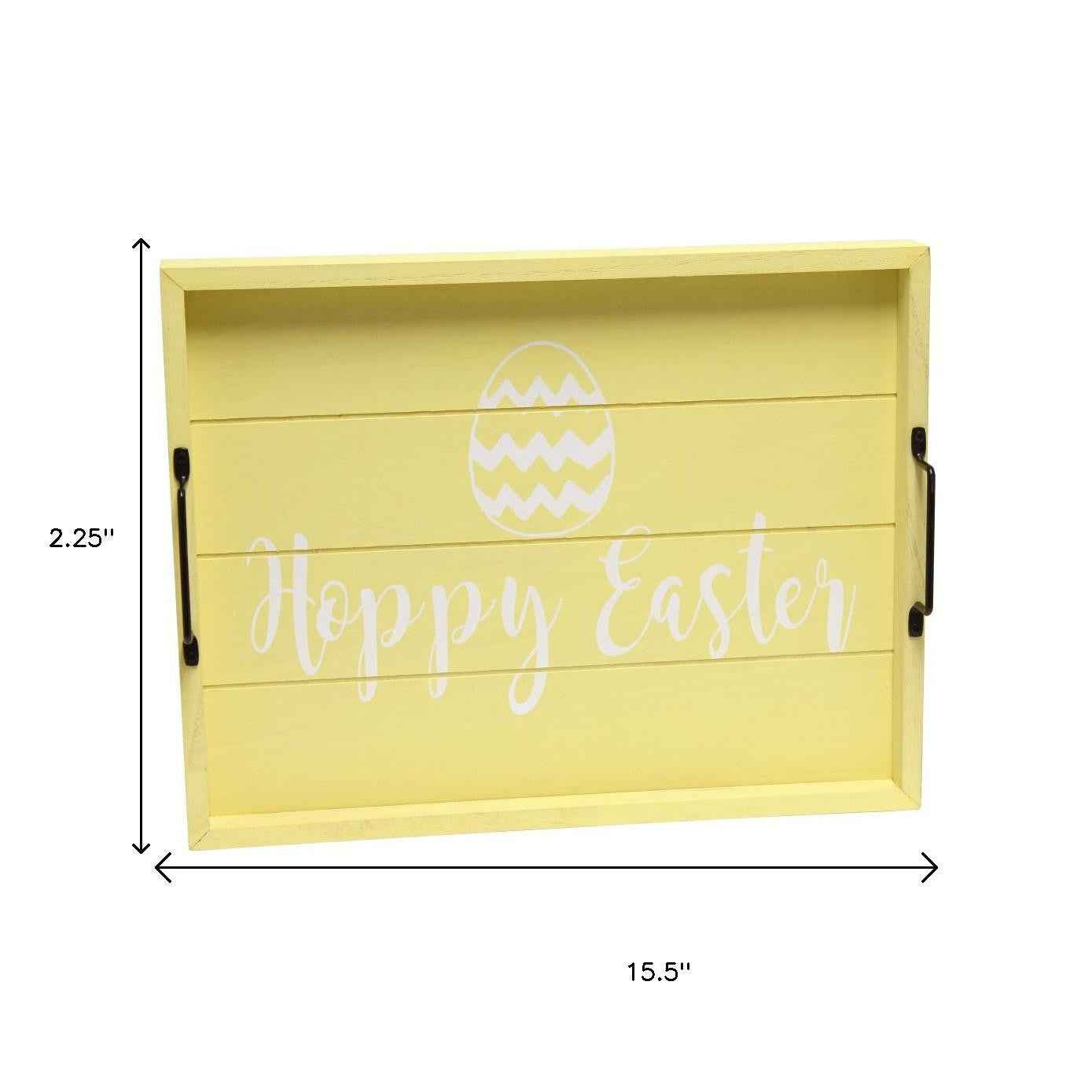 12" Yellow Serving Tray With Handles