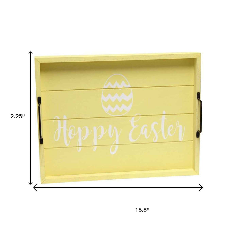 12" Yellow Serving Tray With Handles