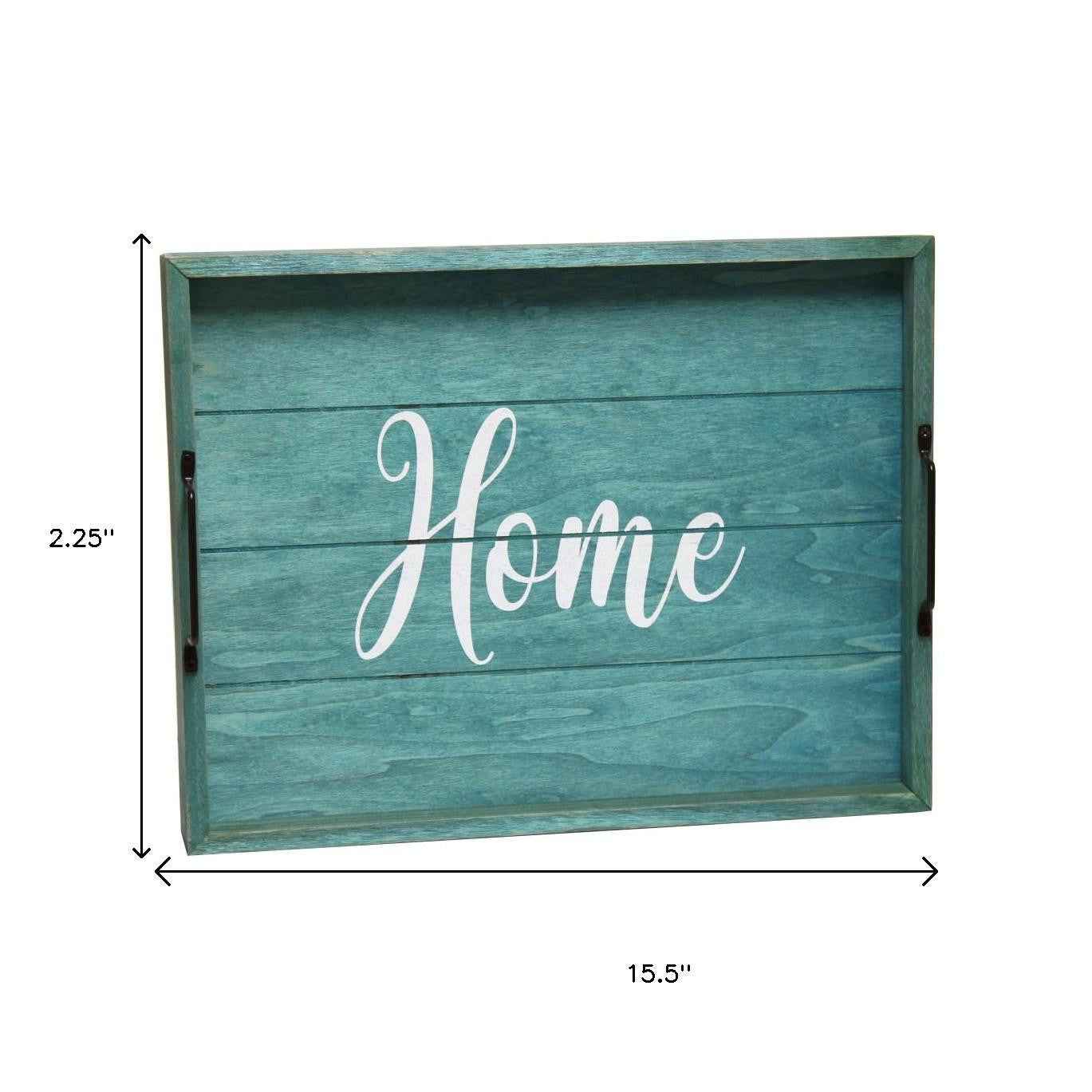 12" Blue Serving Tray With Handles