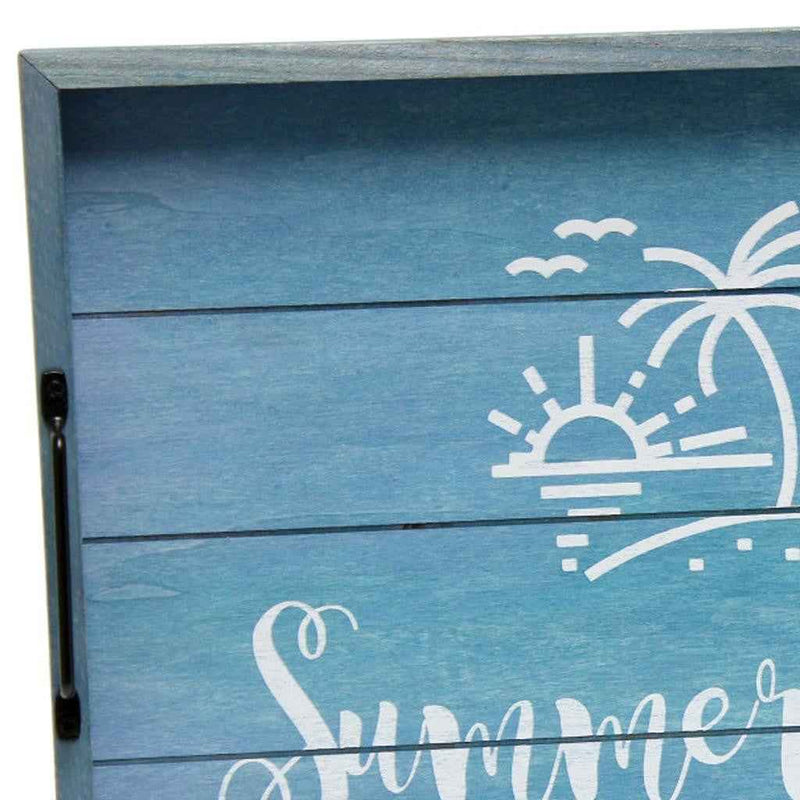 12" Blue Serving Tray With Handles